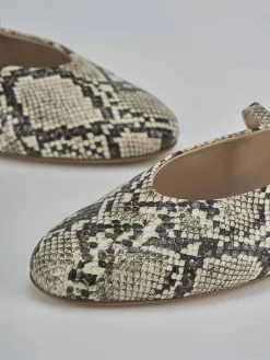 Ballerine tacco 1cm pitone beige