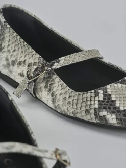 Ballerine tacco 1cm pitone beige