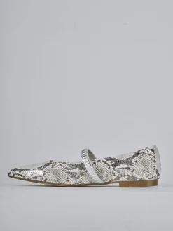 Ballerine tacco 1cm pitone argento