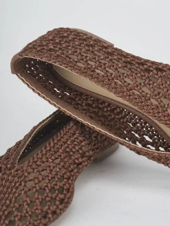 Ballerine tacco 1cm tessuto testa