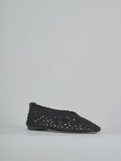 Ballerine tacco 1cm tessuto nero