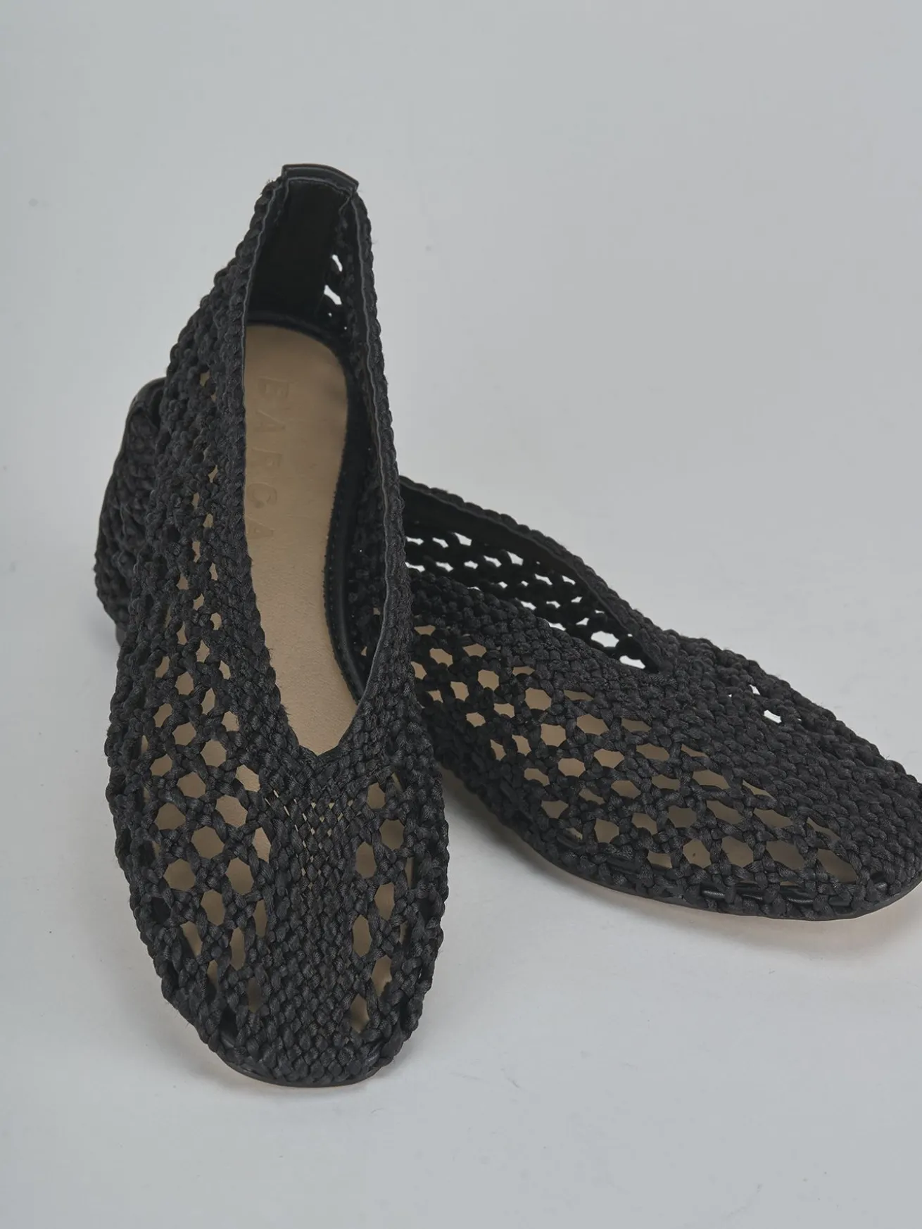 Ballerine tacco 1cm tessuto nero