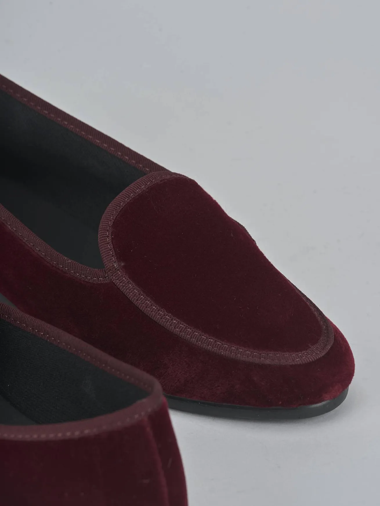 Ballerine tacco 1cm velluto bordo'