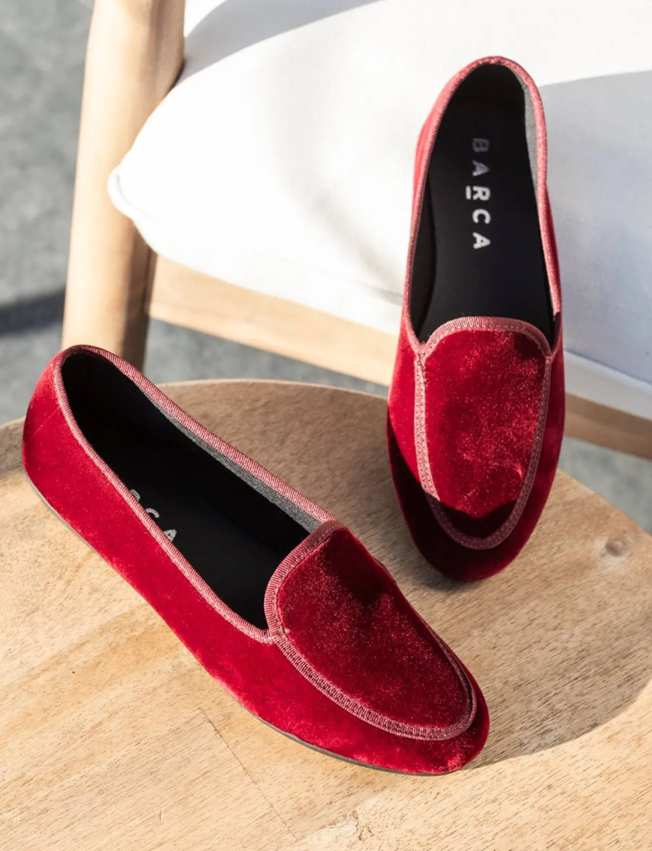 Ballerine tacco 1cm velluto bordo'