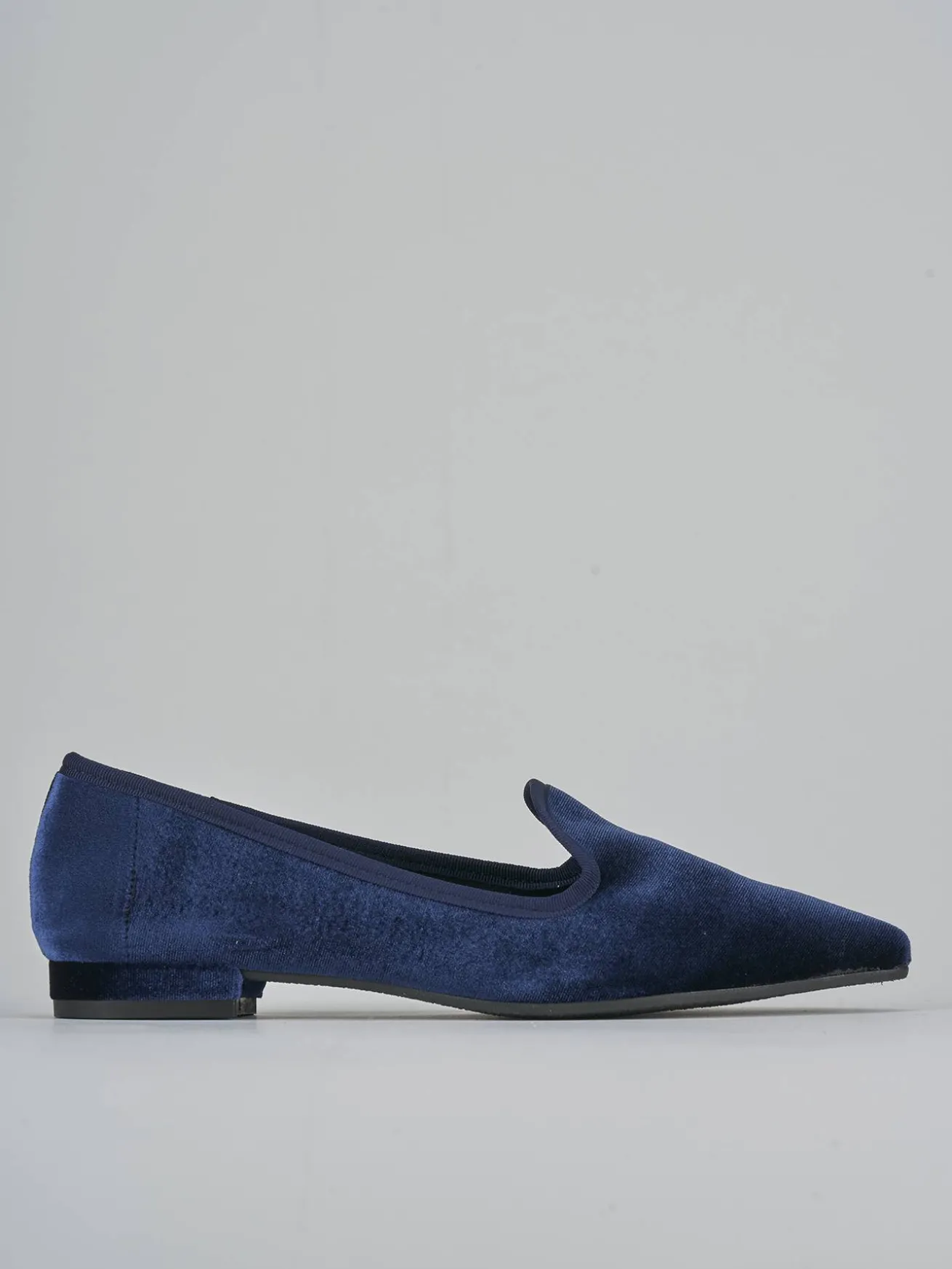 Ballerine tacco 1cm velluto blu