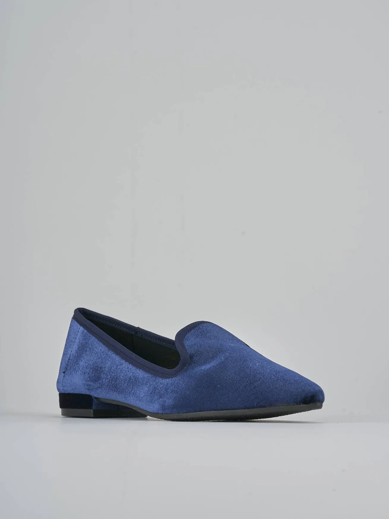 Ballerine tacco 1cm velluto blu