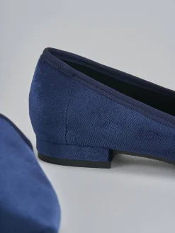 Ballerine tacco 1cm velluto blu