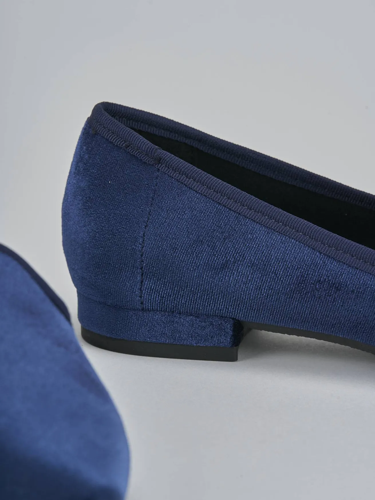 Ballerine tacco 1cm velluto blu