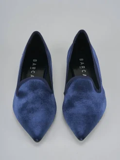 Ballerine tacco 1cm velluto blu