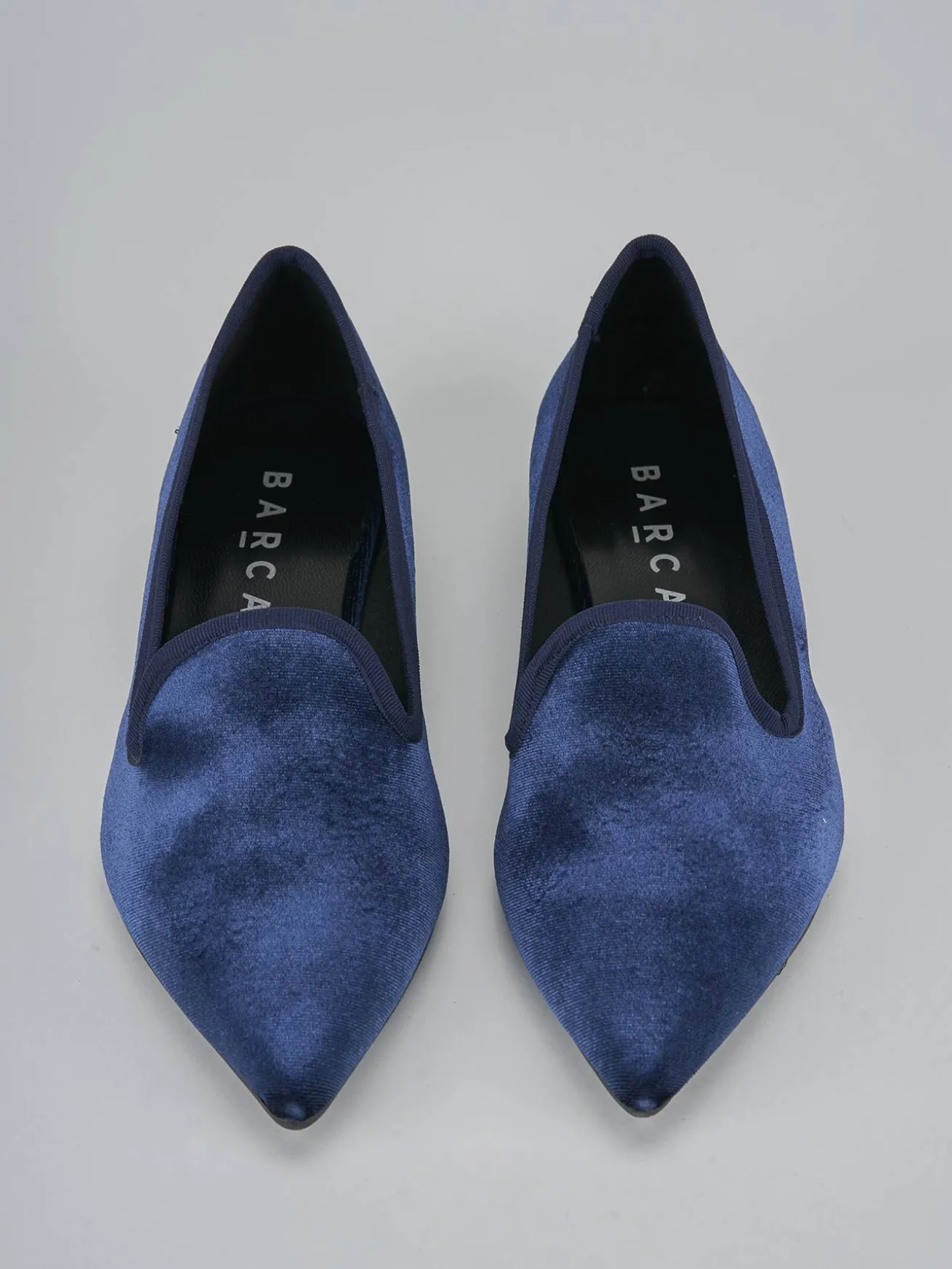 Ballerine tacco 1cm velluto blu