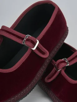 Ballerine tacco 1cm velluto bordo'