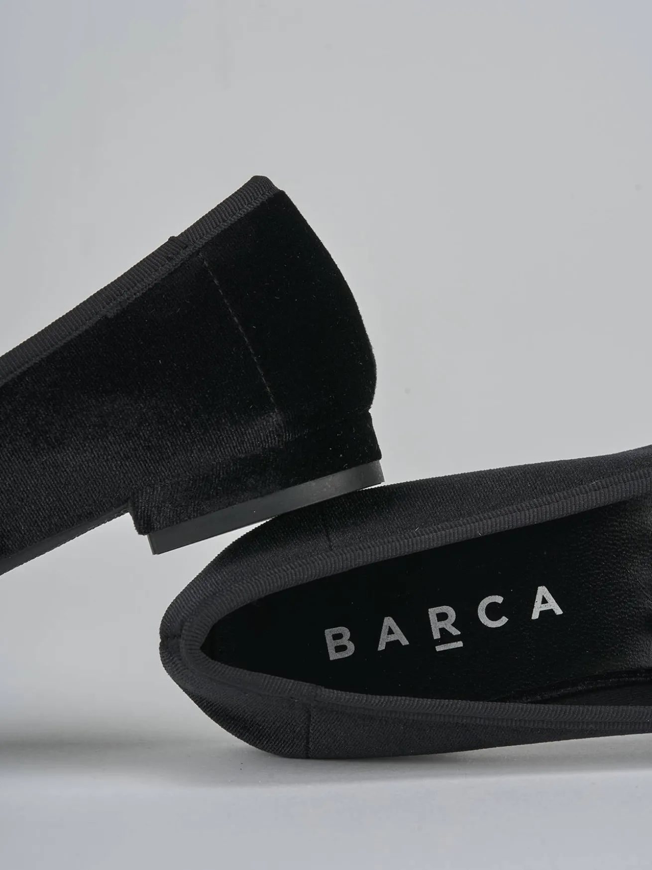 Ballerine tacco 1cm velluto nero