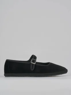 Ballerine tacco 1cm velluto nero