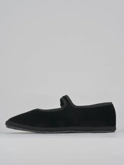 Ballerine tacco 1cm velluto nero