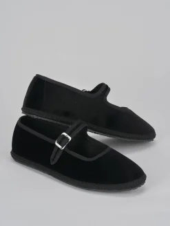 Ballerine tacco 1cm velluto nero