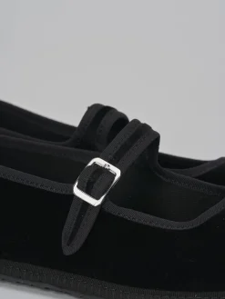 Ballerine tacco 1cm velluto nero