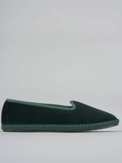 Ballerine tacco 1cm velluto verde