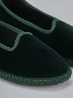 Ballerine tacco 1cm velluto verde