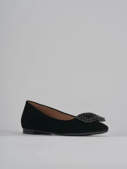 Ballerine tacco 1cm velluto nero