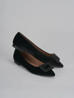 Ballerine tacco 1cm velluto nero