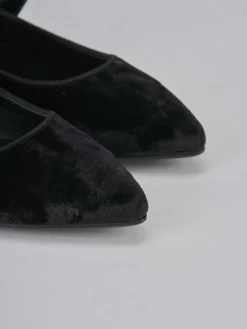 Ballerine tacco 1cm velluto nero