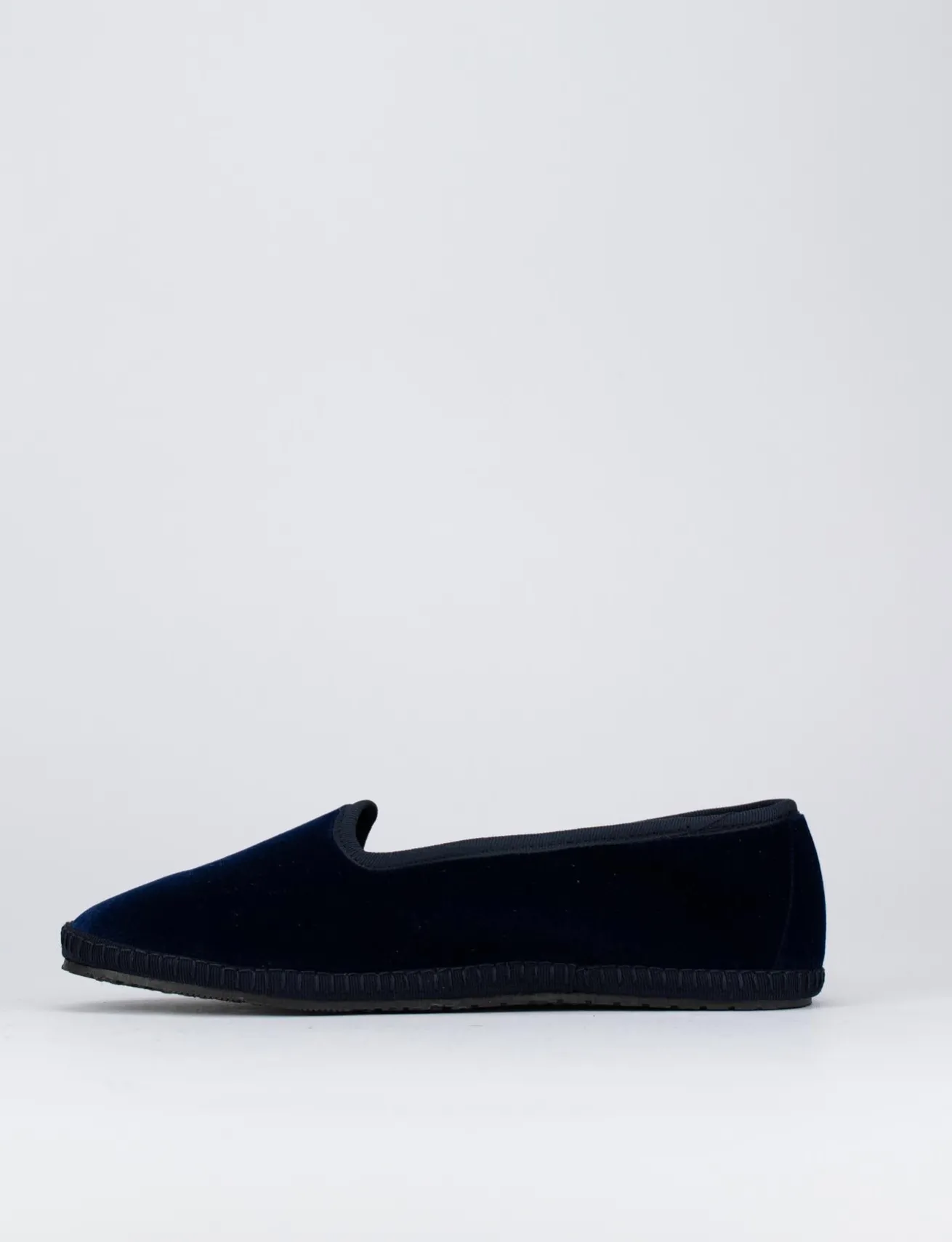 Ballerine tacco 1cm velluto blu