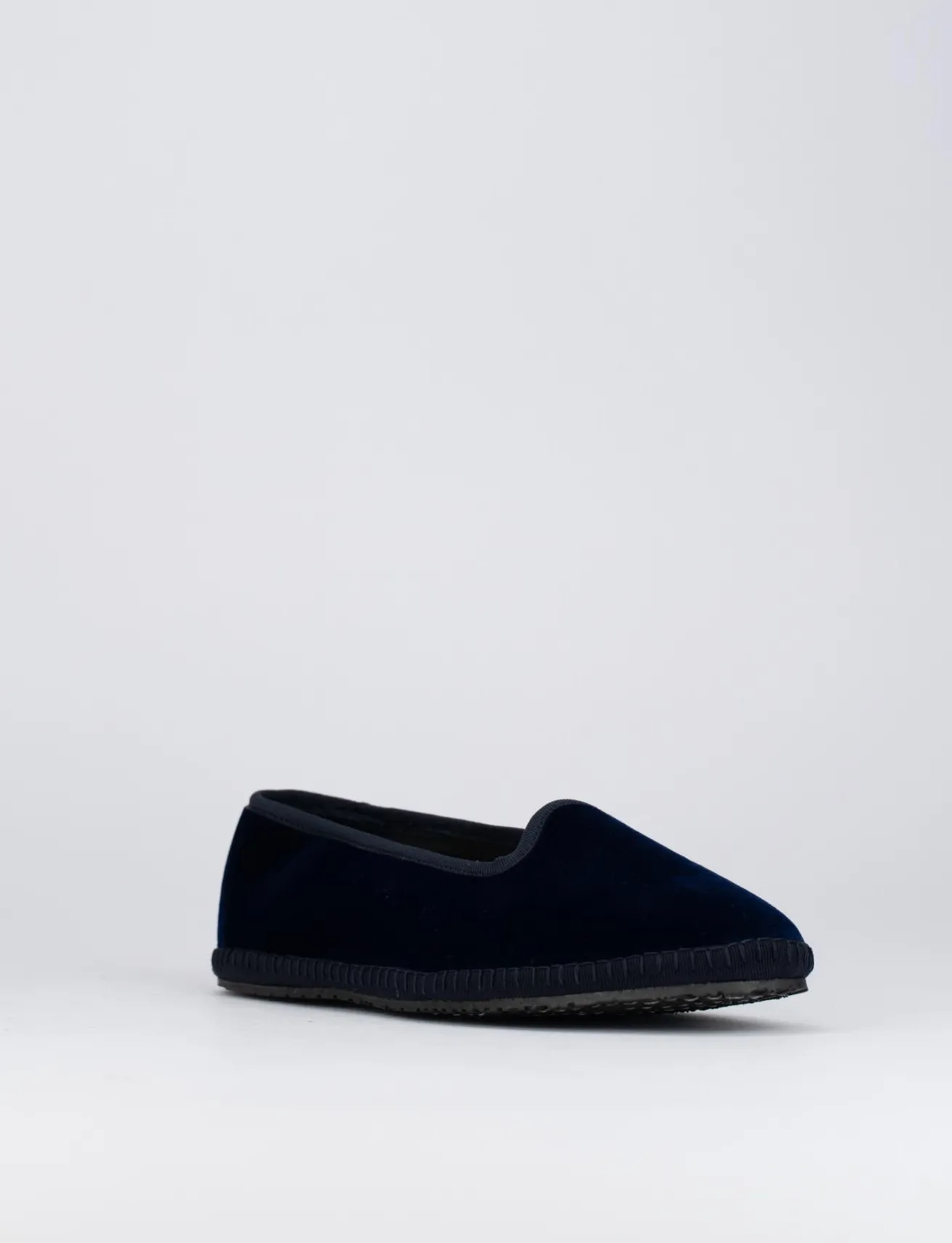 Ballerine tacco 1cm velluto blu