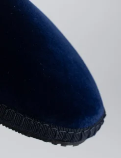 Ballerine tacco 1cm velluto blu