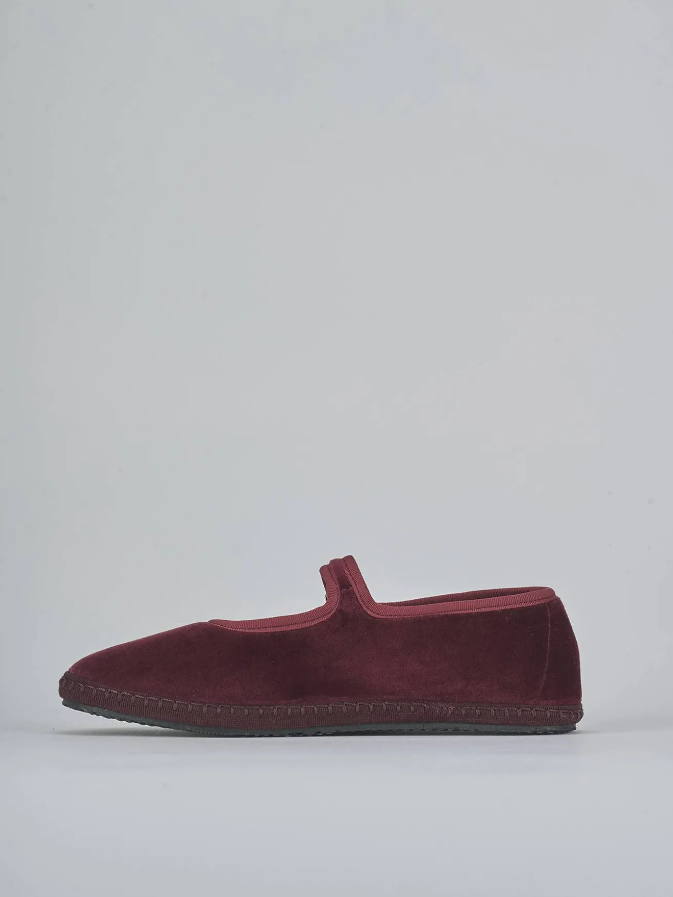 Ballerine tacco 1cm velluto bordo'