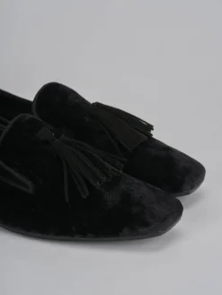 Ballerine tacco 2cm velluto nero