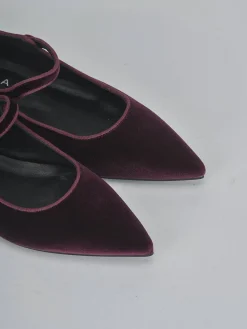 Ballerine tacco 1cm velluto bordo'