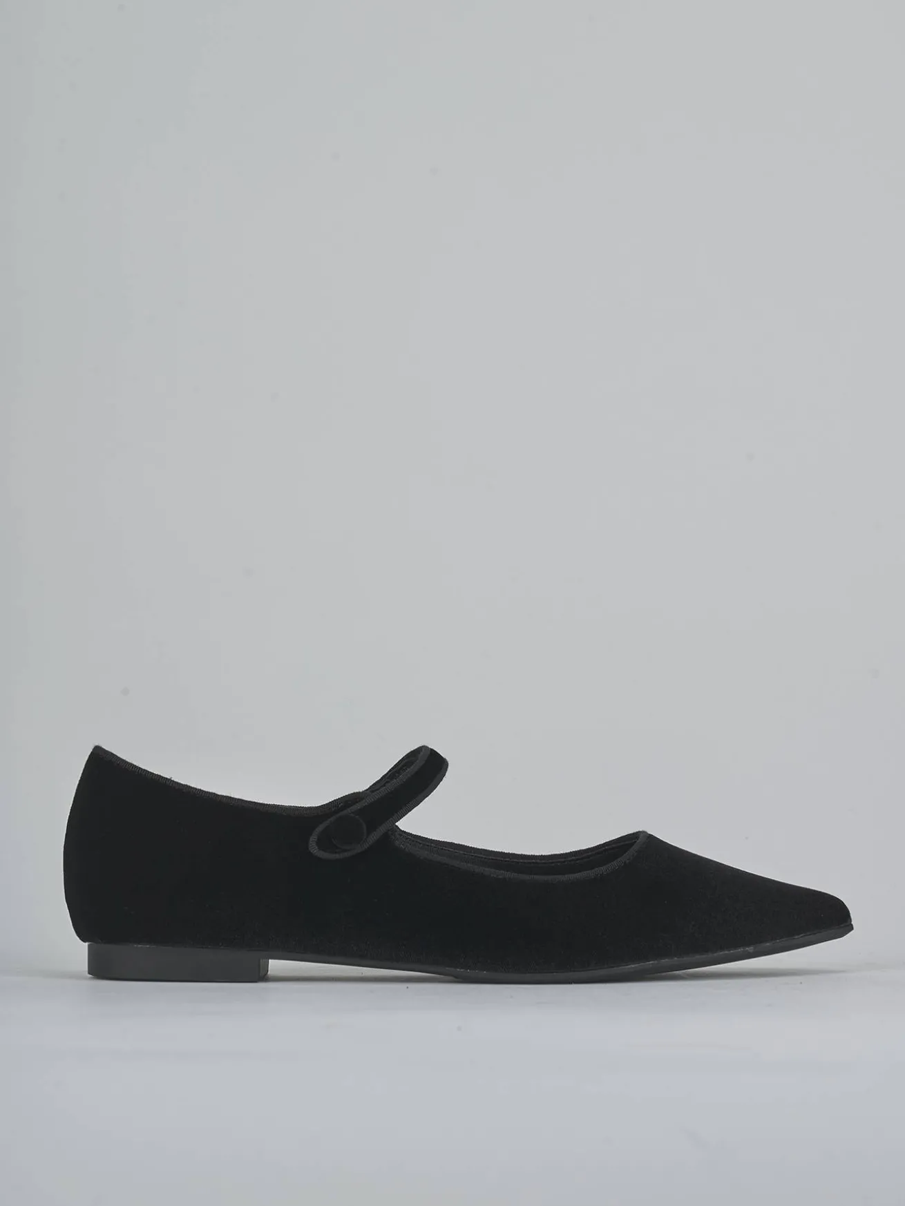 Ballerine tacco 1cm velluto nero