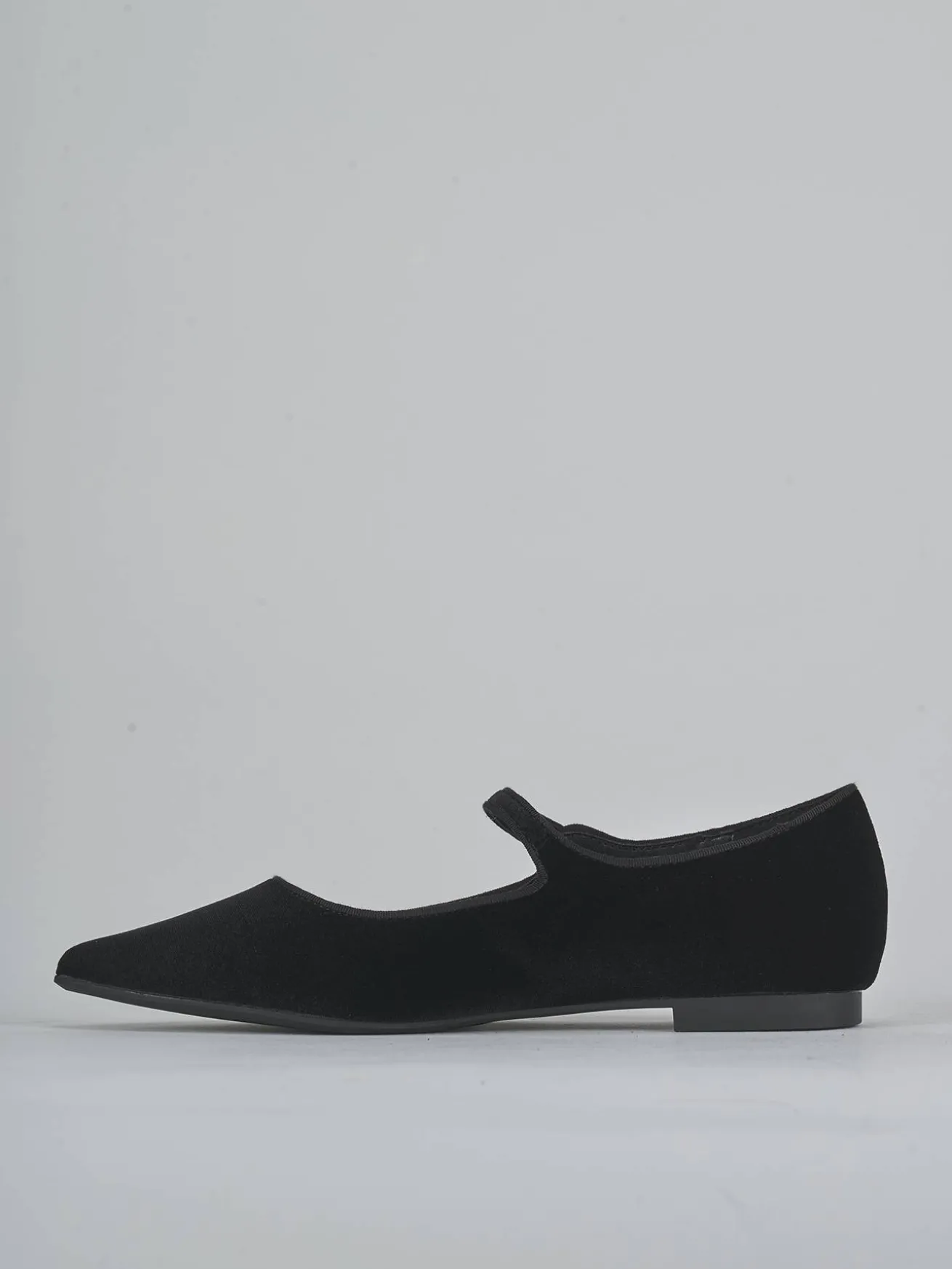 Ballerine tacco 1cm velluto nero