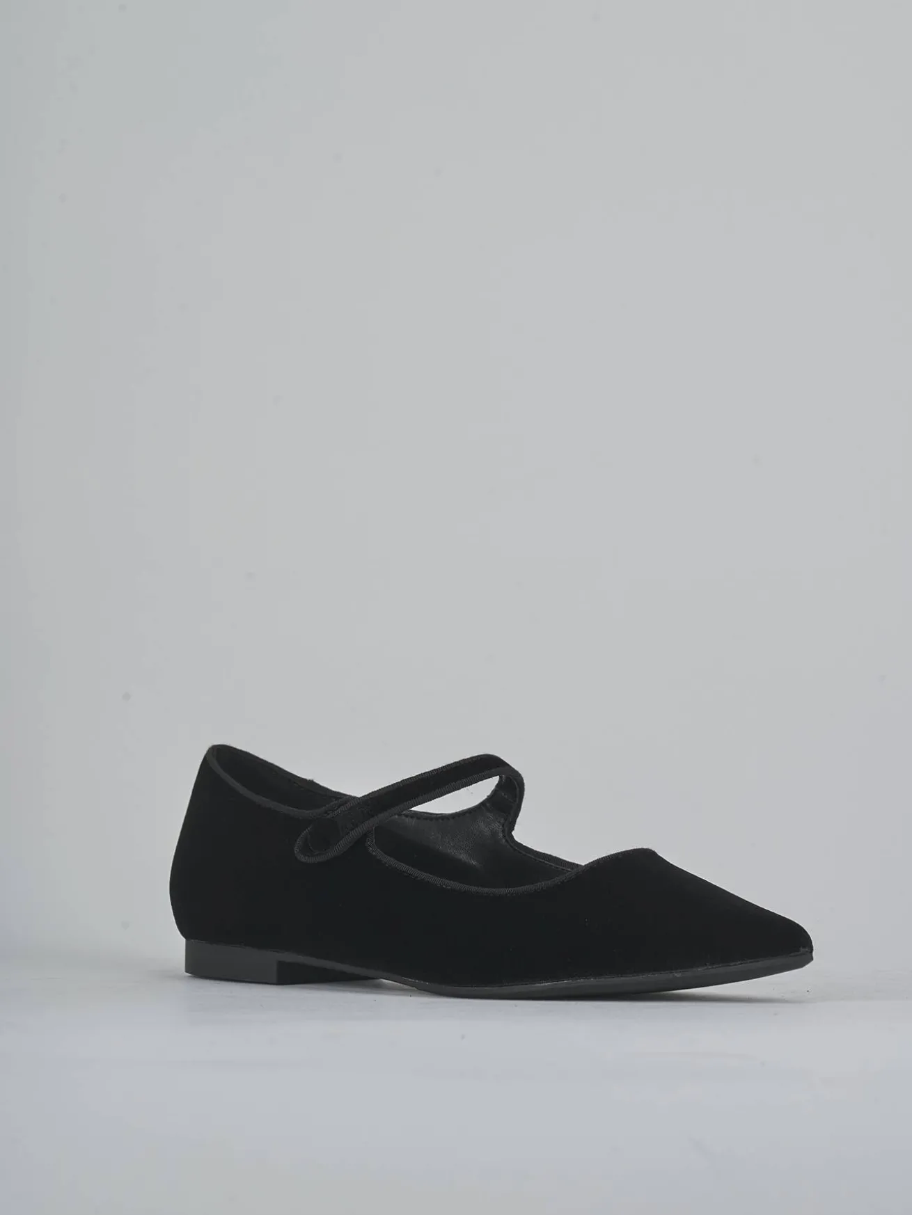 Ballerine tacco 1cm velluto nero