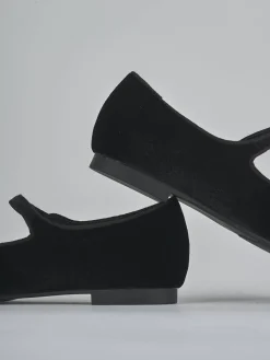 Ballerine tacco 1cm velluto nero