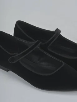 Ballerine tacco 1cm velluto nero