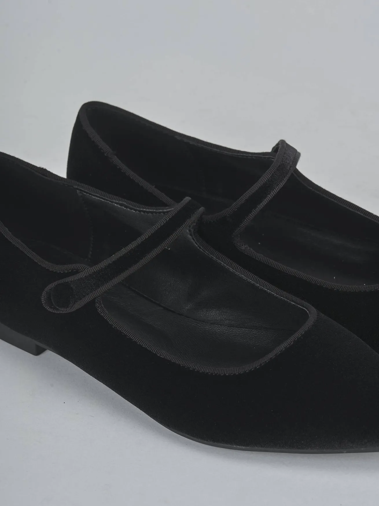Ballerine tacco 1cm velluto nero