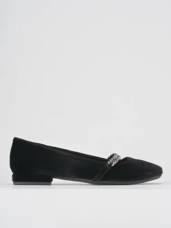 Ballerine tacco 1cm velluto nero
