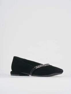 Ballerine tacco 1cm velluto nero