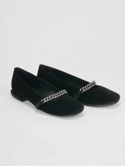 Ballerine tacco 1cm velluto nero
