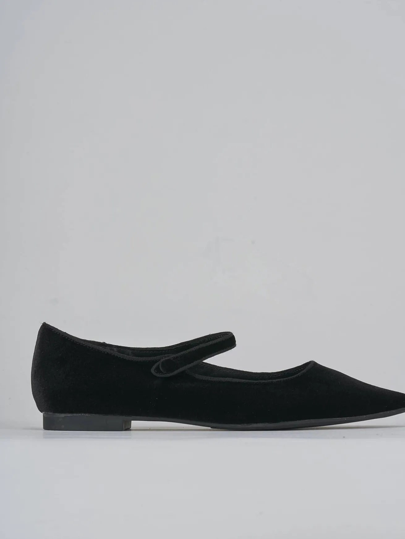 Ballerine tacco 1cm velluto nero