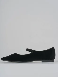 Ballerine tacco 1cm velluto nero