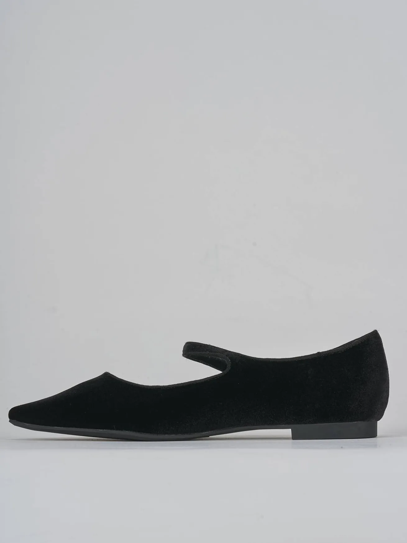 Ballerine tacco 1cm velluto nero