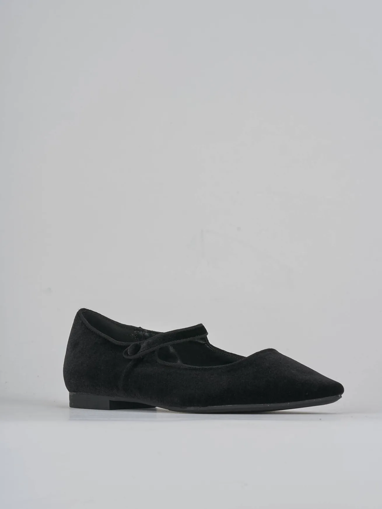 Ballerine tacco 1cm velluto nero