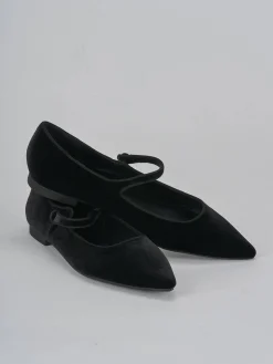 Ballerine tacco 1cm velluto nero