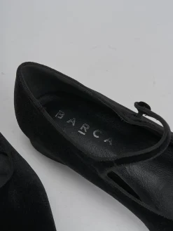 Ballerine tacco 1cm velluto nero