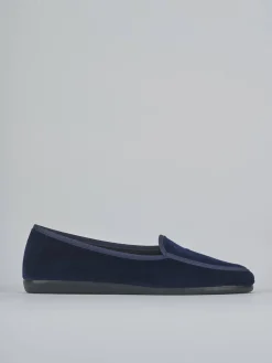 Ballerine tacco 1cm velluto blu