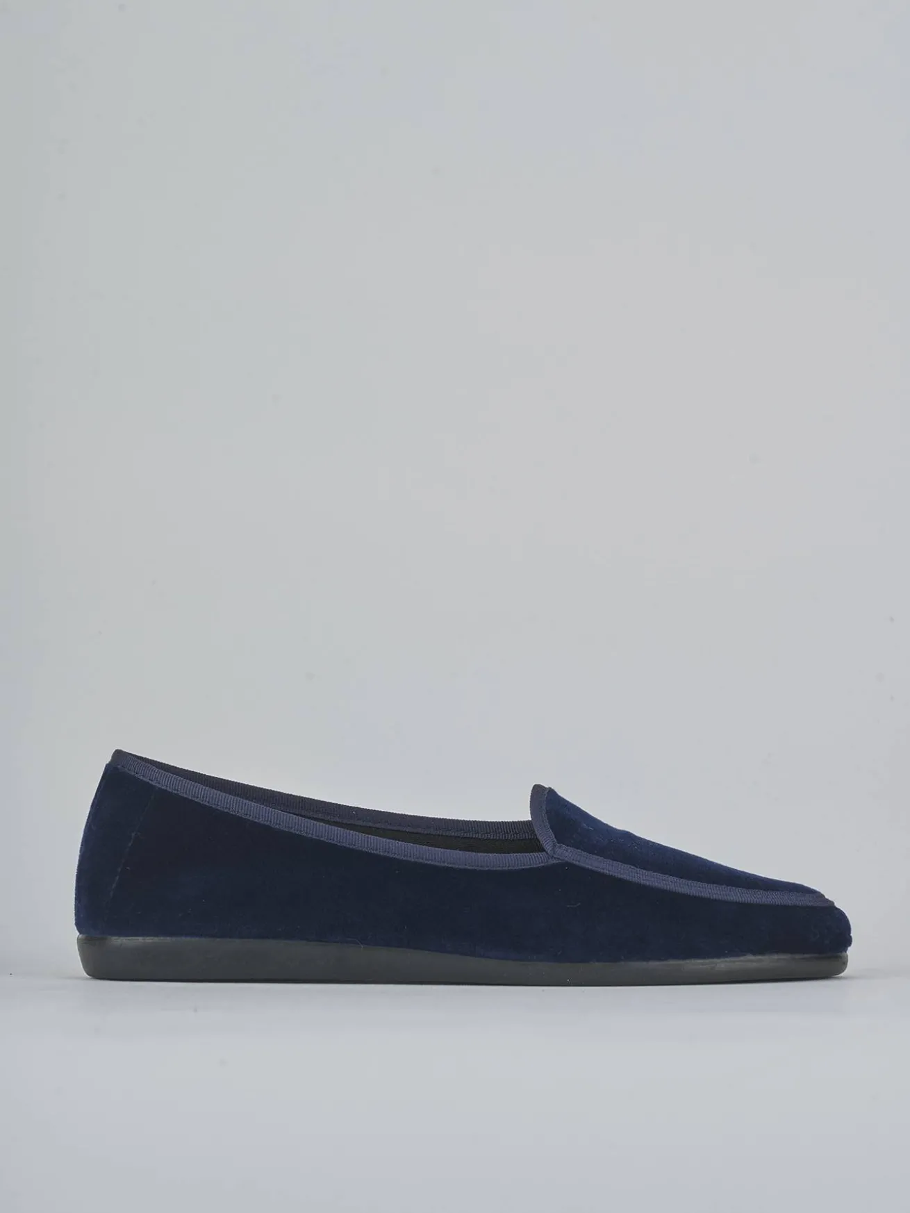 Ballerine tacco 1cm velluto blu