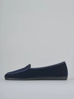 Ballerine tacco 1cm velluto blu
