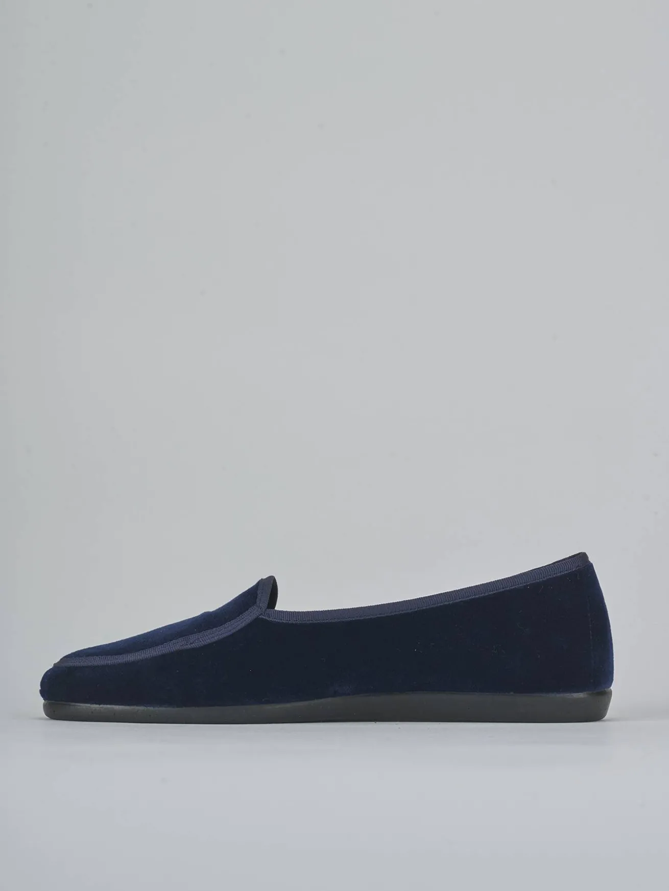 Ballerine tacco 1cm velluto blu